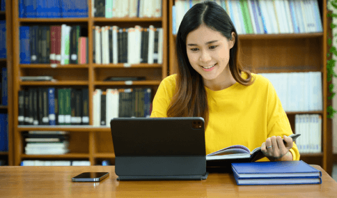 A student submits a transcript for Translation Services in Sunset Park, checking names, grades, and course titles.