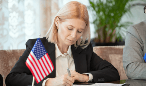 A translator reviews an apostille checklist with Translation Service in Brooklyn, confirming each step for global acceptance.