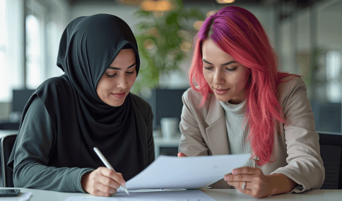 A translator formats a property deed for closing, providing Arabic Translation Services in New York City for real estate.