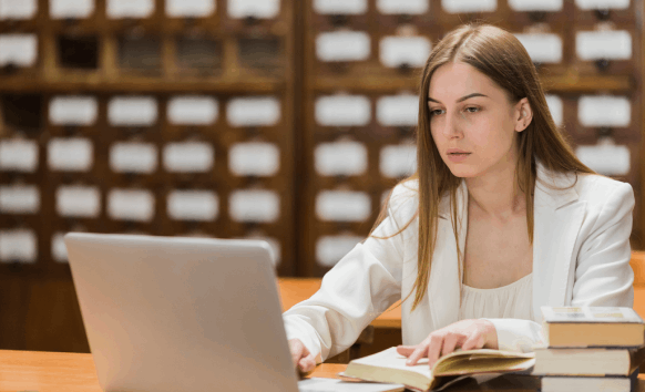 Student using reliable Academic translation services in New York to ensure academic transcripts meet university requirements.