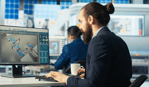 A designer marks up a certified CAD drawing, using Spanish Translation Services in New York City for technical fields.